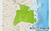 Physical Map of Quissanga, shaded relief outside