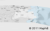 Silver Style Panoramic Map of Quissanga