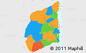 Political Simple Map of Cabo Delgado, single color outside