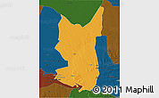 Political 3D Map of Chibuto, darken