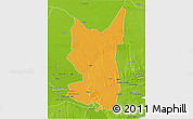 Political 3D Map of Chibuto, physical outside