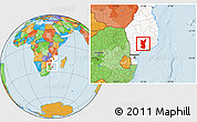 Political Location Map of Chibuto, highlighted country