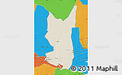Shaded Relief Map of Chibuto, political outside