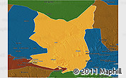 Political Panoramic Map of Chibuto, darken