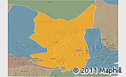 Political Panoramic Map of Chibuto, semi-desaturated