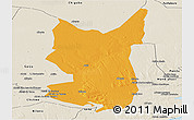 Political Panoramic Map of Chibuto, shaded relief outside