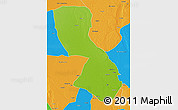 Physical 3D Map of Chigubo, political outside