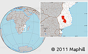Gray Location Map of Chigubo, highlighted country