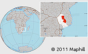 Gray Location Map of Chigubo, highlighted parent region