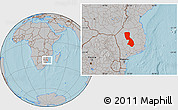 Gray Location Map of Chigubo, hill shading