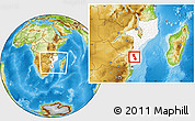 Physical Location Map of Chigubo, highlighted country, within the entire country
