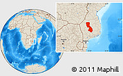 Shaded Relief Location Map of Chigubo