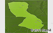Physical Panoramic Map of Chigubo, darken