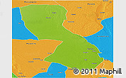 Physical Panoramic Map of Chigubo, political outside