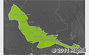 Physical 3D Map of Chokwe, darken, desaturated