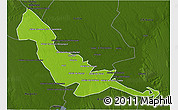 Physical 3D Map of Chokwe, darken