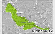 Physical 3D Map of Chokwe, lighten, desaturated