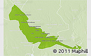 Physical 3D Map of Chokwe, lighten