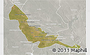 Satellite 3D Map of Chokwe, lighten, semi-desaturated