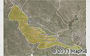 Satellite 3D Map of Chokwe, semi-desaturated