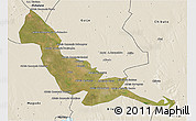 Satellite 3D Map of Chokwe, shaded relief outside