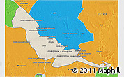 Shaded Relief 3D Map of Chokwe, political outside