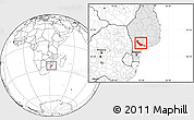Blank Location Map of Chokwe, highlighted country