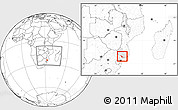 Blank Location Map of Chokwe, highlighted parent region, within the entire country