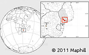 Blank Location Map of Chokwe, highlighted parent region