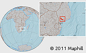Gray Location Map of Chokwe, hill shading