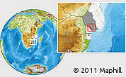 Physical Location Map of Chokwe, highlighted country, highlighted parent region