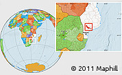 Political Location Map of Chokwe, highlighted country