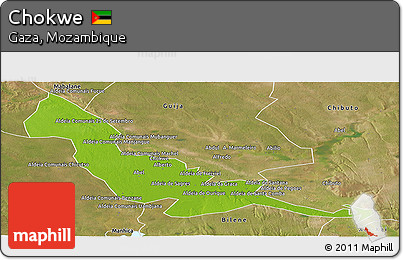 Physical Panoramic Map of Chokwe, satellite outside