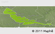 Physical Panoramic Map of Chokwe, semi-desaturated