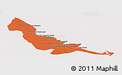 Political Panoramic Map of Chokwe, cropped outside