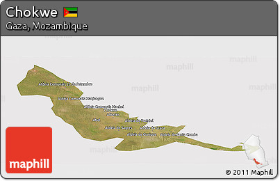 Satellite Panoramic Map of Chokwe, cropped outside