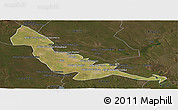 Satellite Panoramic Map of Chokwe, darken