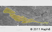 Satellite Panoramic Map of Chokwe, desaturated