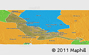 Satellite Panoramic Map of Chokwe, political outside