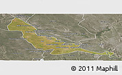 Satellite Panoramic Map of Chokwe, semi-desaturated