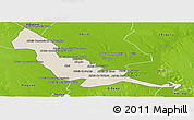 Shaded Relief Panoramic Map of Chokwe, physical outside