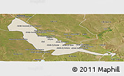 Shaded Relief Panoramic Map of Chokwe, satellite outside