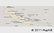 Shaded Relief Panoramic Map of Chokwe, semi-desaturated