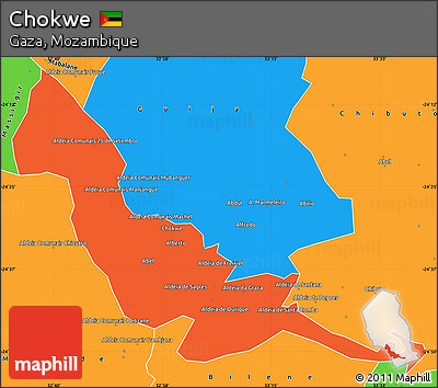 Political Simple Map of Chokwe