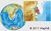 Physical Location Map of Mabalane, highlighted country, highlighted parent region