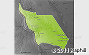 Physical 3D Map of Massingir, darken, desaturated