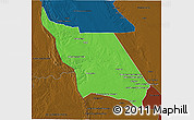 Political 3D Map of Massingir, darken