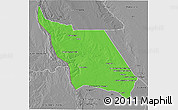 Political 3D Map of Massingir, desaturated