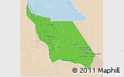 Political 3D Map of Massingir, lighten