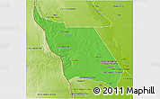 Political 3D Map of Massingir, physical outside